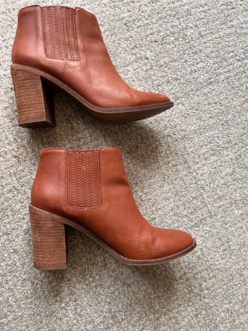 Women's Madewell The Ryan Chelsea Bootie Brown Leather E2331 Size 8.5